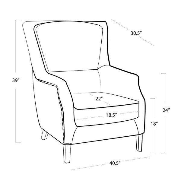 Leather Garconniere Chair Line Drawing